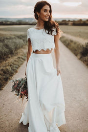 Women's Outdoor Bridal Gown Two-Piece Design