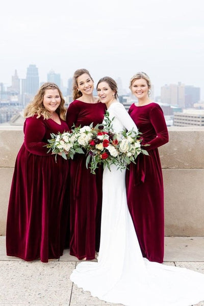 womens-velvet-wedding-party-dress-for-bridesmaid